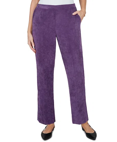 Alfred Dunner Petite Corduroy Straight Elastic-waist Pants In Multi