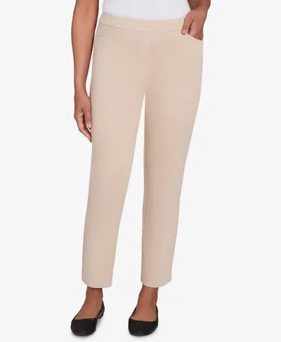 ALFRED DUNNER PETITE FITTED TWILL CROP PANTS