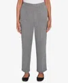 Alfred Dunner Petite Jet Setter Herringbone Knit Medium Length Pants In Gray