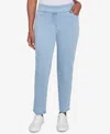 Alfred Dunner Petite Mid-rise Pull On Straight Leg Denim Pants, Petite & Petite Short In Light Denim