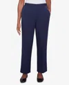 Alfred Dunner Women's Block Island Modern Stretch Twill Medium Length Pants In Navy