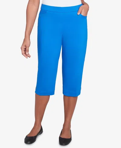 ALFRED DUNNER PETITE PARROT CAY NOVELTY CUFF TUMMY CONTROL CAPRI PANTS