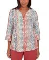 Alfred Dunner Sedona Sky Women's Vertical Button Down Stripe Top In Multi
