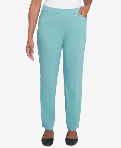 Alfred Dunner Petite Pull-on Millennium Short Length Pants In Seafoam