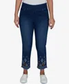 Alfred Dunner Petite Pull-on Cropped Pants In Indigo