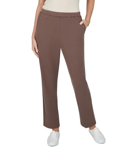 Alfred Dunner Petite Pull-on Straight Mid-rise Pants In Multi