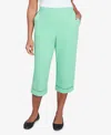 Alfred Dunner Rise & Shine Lace Dotted Trim Capri In Blue