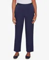 Alfred Dunner Petite Saratoga Springs Side Seam Pocket Average Length Twill Pants In Blue