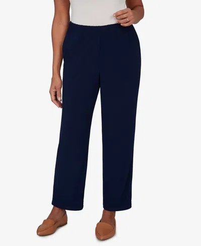 Alfred Dunner Petite Soft Crepe Short Length Pants In Blue