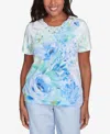 Alfred Dunner Plus Size St. Thomas Dramatic Floral Print Top In Multi