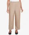 Alfred Dunner Petite Summer Solstice Relaxed Button Detail Ankle Pant In Metallic