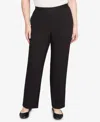 Alfred Dunner Petite Textured Pull On Elastic Short Length Pants In Black