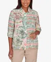 ALFRED DUNNER PETITE TUSCAN SUNSET TIE DYE BUTTON DOWN BLOUSE