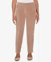 Alfred Dunner Petite Vienna Allure Fit Flat Front Corduroy Average Length Pants In Brown