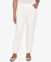 Alfred Dunner Petite Vienna Allure Fit Flat Front Corduroy Average Length Pants In White