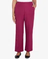 Alfred Dunner Petite Wine Country Classic Slant Pocket Medium Length Pants In Wine