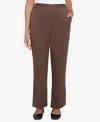 Alfred Dunner Petite Wine Country Classic Slant Pocket Medium Length Pants In Choclte