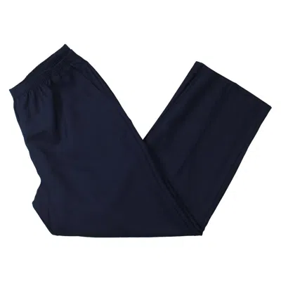 Alfred Dunner Petites Womens Classic Fit Elastic Waist Casual Pants In Blue