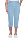 Alfred Dunner Petite Classics Pull-on Capri Pants In Blue