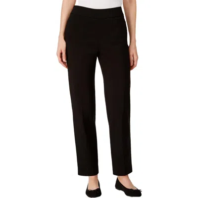 Alfred Dunner Petites Womens High Rise Slimming Straight Leg Pants In Black