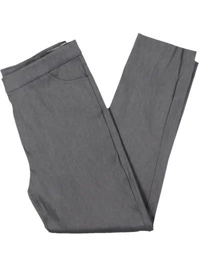 Alfred Dunner Petites Womens Solid Stretch Skinny Pants In Grey