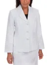 Alfred Dunner Petites Womens Three-button Suit Seperate Two-button Blazer In White