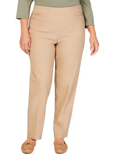 Alfred Dunner Plus Allure Womens Tummy Slimming Modern Fit Trouser Pants In Multi