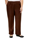 Alfred Dunner Plus Womens Office Wear Professional Casual Pants In Brown