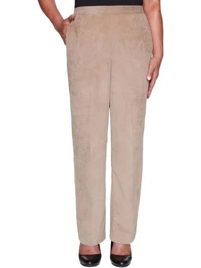 Alfred Dunner Plus Dover Cliffs Womens Ribbed Corduroy Straight Leg Pants In Fawn