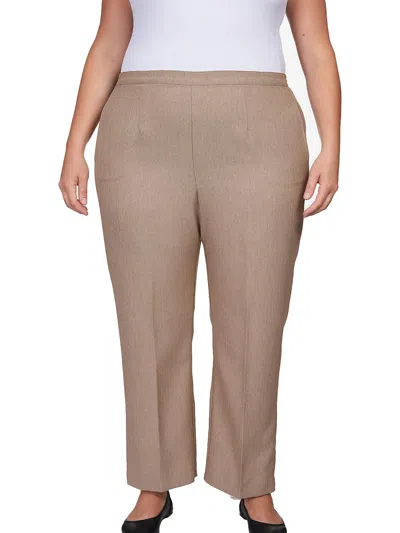 Alfred Dunner Plus Mulberry Street Womens Comfort Waist Classic Fit Ankle Pants In Brown