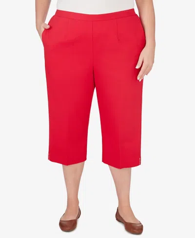 ALFRED DUNNER PLUS SIZE ALL AMERICAN TWILL CAPRI PANTS WITH POCKETS