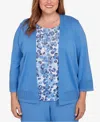 Alfred Dunner Plus Size As Usual Animal Two In One Pull On Periwinkle Sweater In Blue