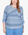 Alfred Dunner Plus Size As Usual Spliced Textured Stripe Knit Top