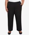Alfred Dunner Plus Size As Usual Textured Pull On Elastic Medium Length Pants In Black