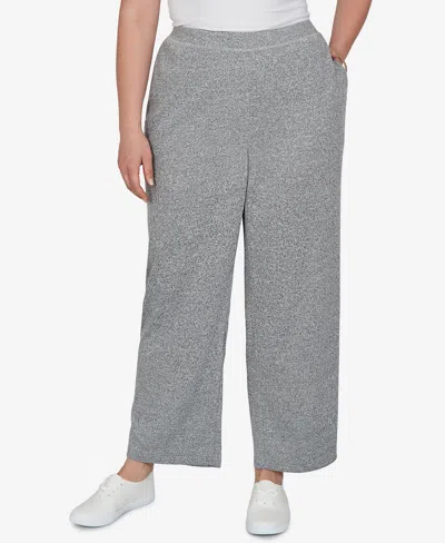 Alfred Dunner Plus Size Brushed Heather Pull-on Pants In Gray
