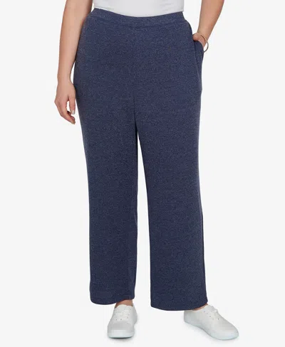 Alfred Dunner Plus Size Brushed Heather Pull-on Pants In Blue