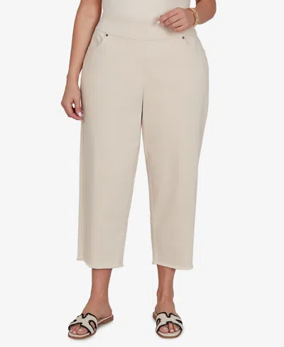Alfred Dunner Plus Size Camden Market Natural Super Stretch Ankle Jeans In Brown