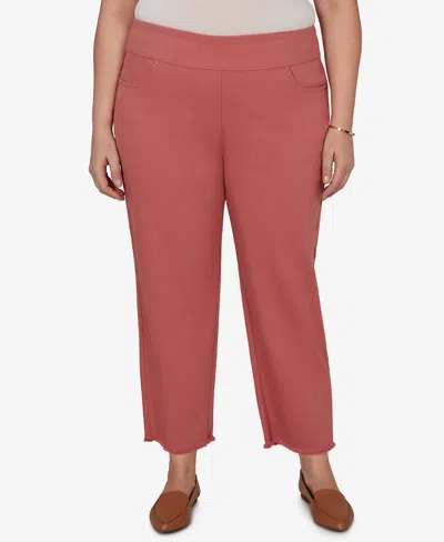 Alfred Dunner Plus Size Camden Market Rosewood Super Stretch Ankle Jeans In Pink