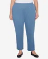Alfred Dunner Plus Size Comfort Zone Comfort Fit Knit Short Length Pants In Denim