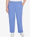 Alfred Dunner Plus Size Casual Vibe Cozy Medium Length Slant Pocket Pants In Blue