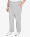 Alfred Dunner Plus Size Casual Vibe Cozy Medium Length Slant Pocket Pants In Gray