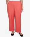 Alfred Dunner Plus Size Catalina Island Classic Balanced Side Pocket Short Length Pants In Tangerine