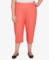 Alfred Dunner Plus Size Catalina Island Patch Pockets Elastic Waistband Capris Pants