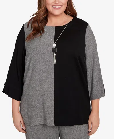Alfred Dunner Plus Size Center Sliced Top
