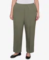 Alfred Dunner Plus Size Classic All Around Elastic Waist Accord Average Length Pants In Olive