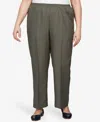 Alfred Dunner Plus Size Classic All Around Elastic Waist Accord Short Length Pants In Olive