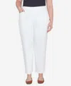 Alfred Dunner Plus Size Classic Allure Fit With Elastic Comfort Waistband Pants In Pure White