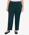 Alfred Dunner Plus Size Classic Allure Fitted Stretch Medium Length Pants In Green