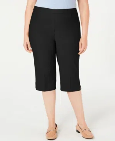 Alfred Dunner Plus Size Classic Capri Pants In Black