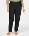 Alfred Dunner Plus Size Classic Allure Tummy Control Pull-on Short Length Pants In Black
